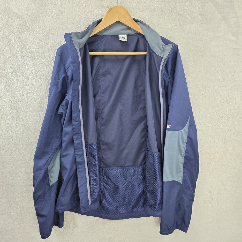 Alo Yoga Windbreaker Jacket Women's Large Blue Lightweight Full Zip Reflective - Picture 6 of 12